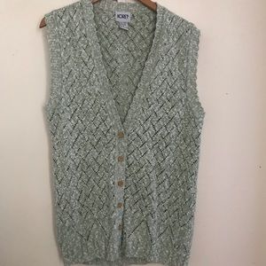 Koret Coastal grandma long line knitted vintage button vest